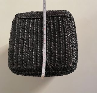 Cesta caja mimbre con tapa, 15x15x12