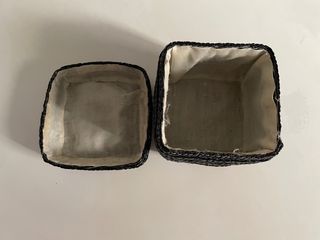 Cesta caja mimbre con tapa, 15x15x12