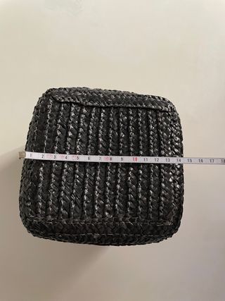 Cesta caja mimbre con tapa, 15x15x12