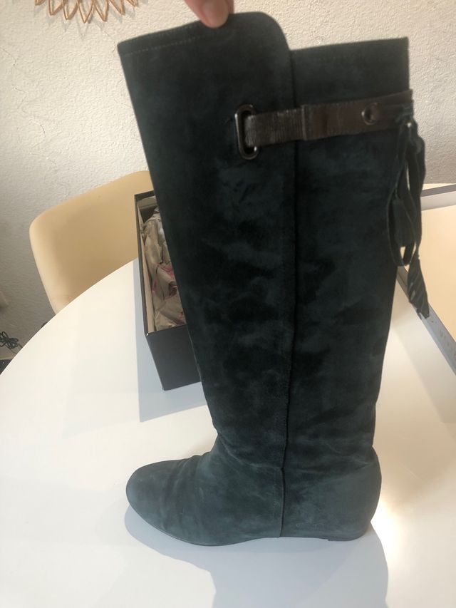 Botas verde agua de piel