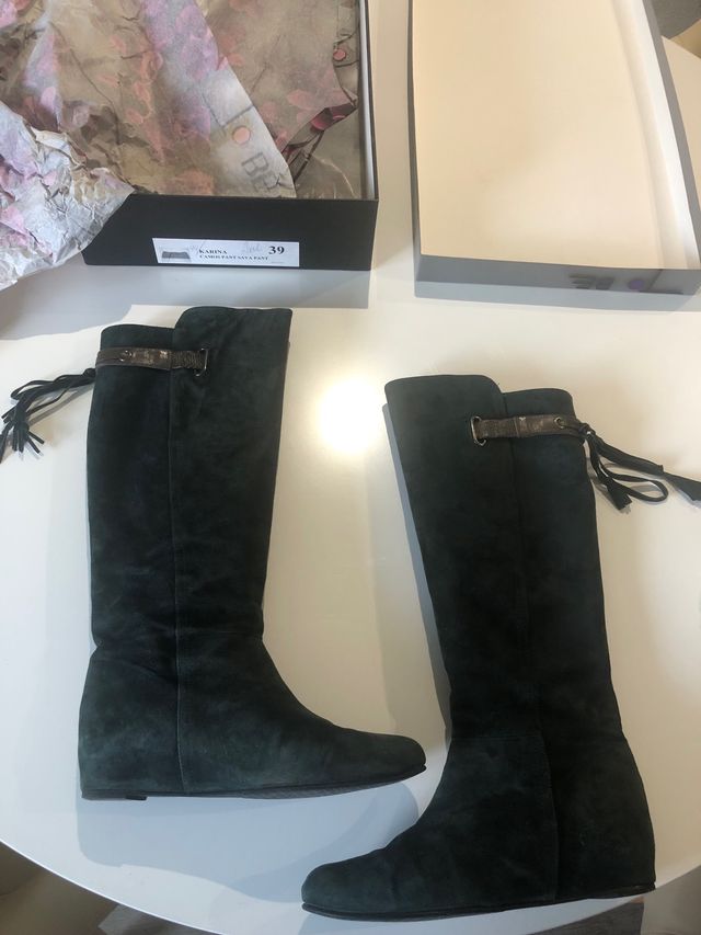 Botas verde agua de piel