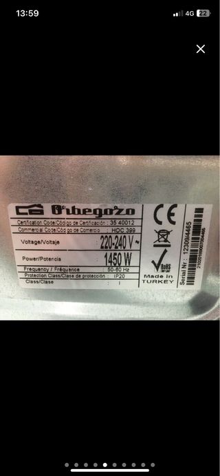 Horno eléctrico Orbegozo Hoc 399 de 39 Litros