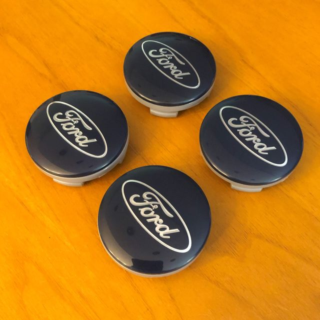 4 tappi coprimozzo per Ford blu 54mm