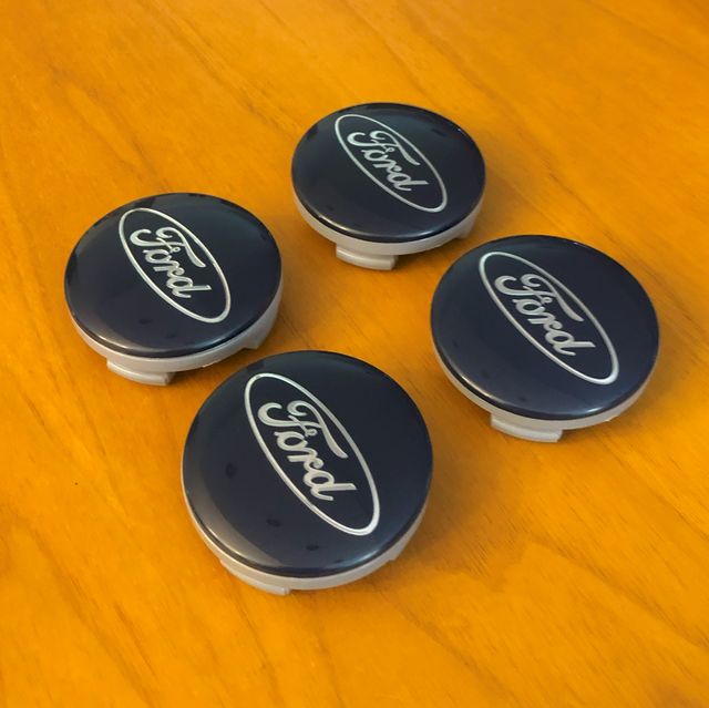 4 tappi coprimozzo per Ford blu 54mm