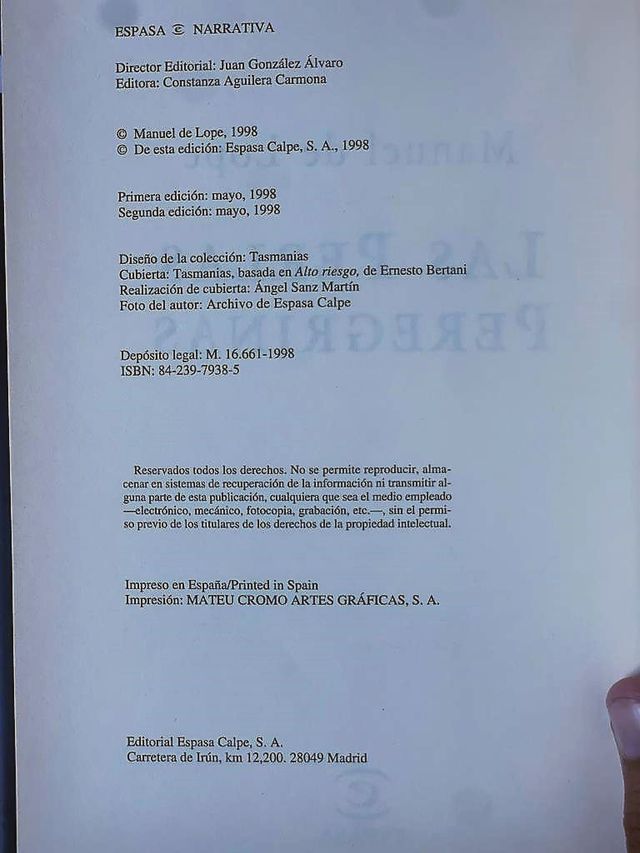 Libro: Las Perlas Peregrinas. MANUEL DE LOPE