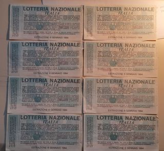 8 Biglietti Lotteria Nazionale - Italia 1994