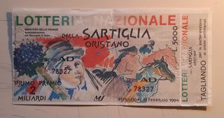 Biglietto Lotteria Nazionale Sartiglia Oristano 94