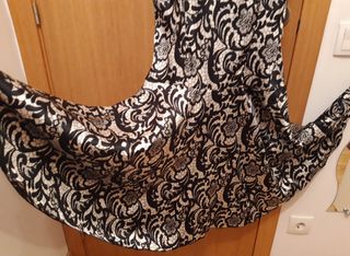 vestido fiesta largo en blanco y negro