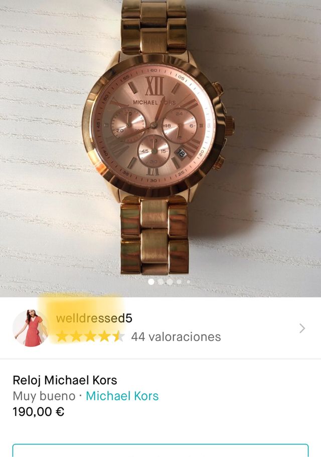 reloj auténtico Michael kors