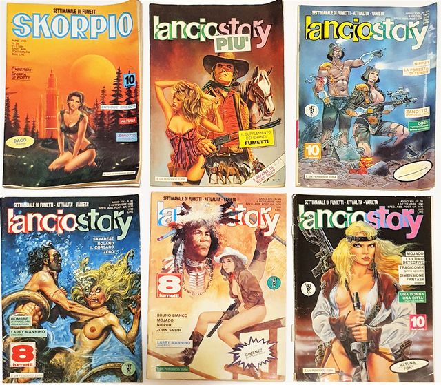 Lotto stock 57 fumetti vintage Lanciostory Skorpio