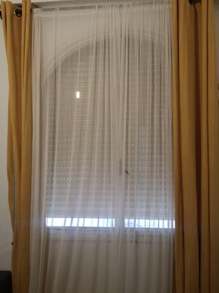 Cortinas efecto ante color mostaza 135x200
