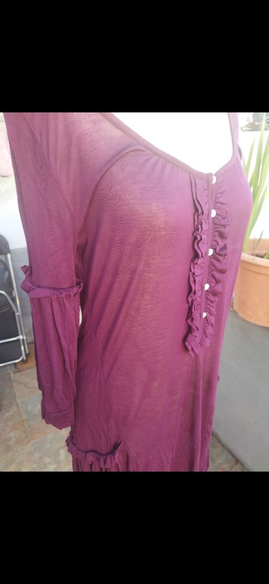 Vestido ligero color berenjena talla L Amy Gee