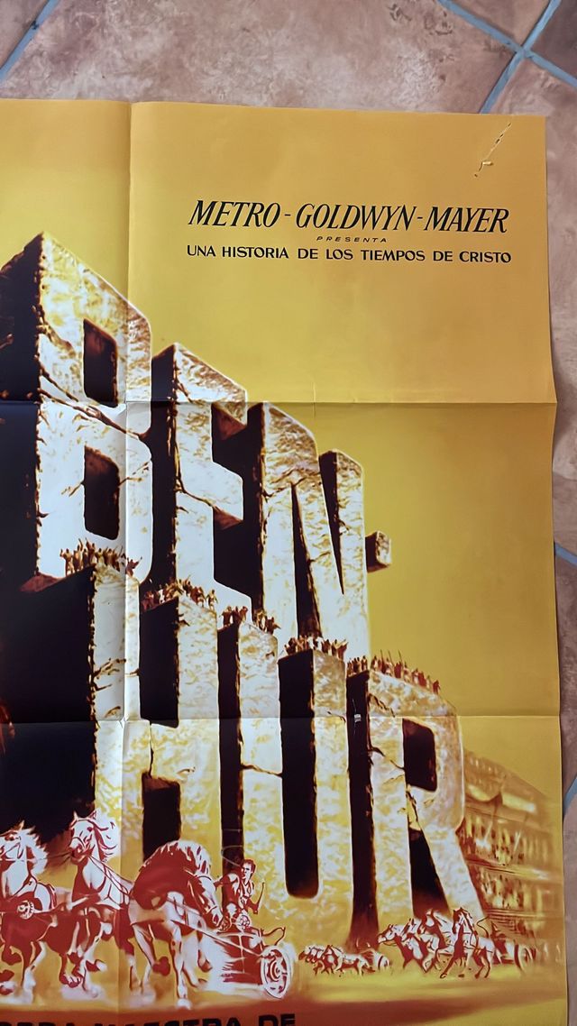 BEN HUR POSTER ORIGINAL ESTRENO 1960/63 70 X 100
