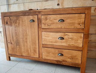 Mueble De Baño Madera Maciza Colonial 