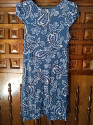 Vestido pecho cruzado en pico.corte bajo pecho L