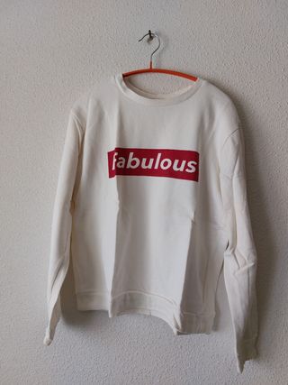 Sudadera básica blanca de mujer