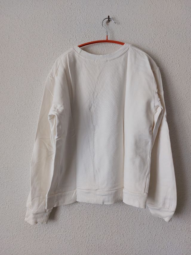 Sudadera básica blanca de mujer