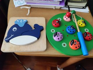 Juego de pesca + puzzle madera