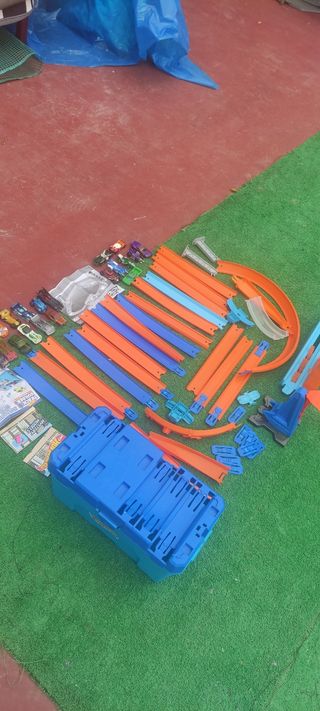 2 Pistas de Hotwheels track+20 coches