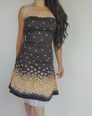 vestido midi palabra de honor