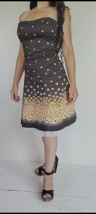 vestido midi palabra de honor