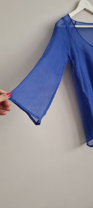 Blusa y top gasa azulón. Talla m