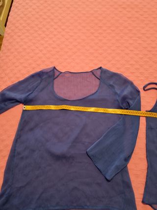 Blusa y top gasa azulón. Talla m