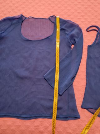 Blusa y top gasa azulón. Talla m