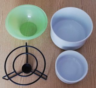 Scaldavivande a candela con ciotole ceramica