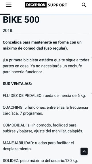 bicicleta estática DOMYOS 500 06