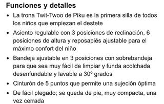 TRONA BEBÉ UNISEX APENAS USADA