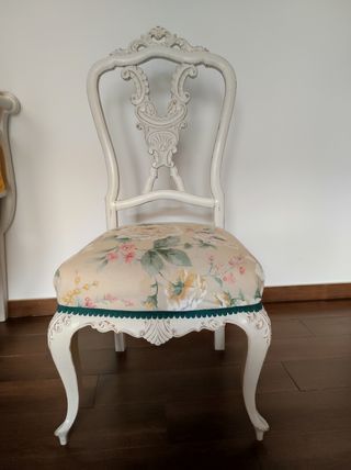 mesa comedor antigua de nogal maciza con seis sill