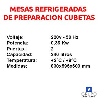 📢 MESA REFRIGERADA DE PREPARACION CON CUBETAS 📢