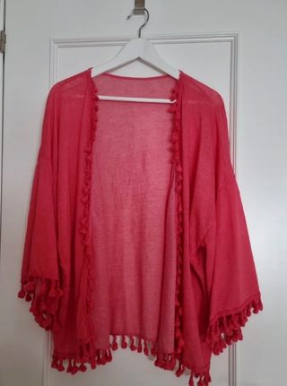 Kimono boho coral. Talla única 