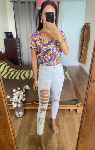 Blusa floral abotonada vaporosa El Corte Inglés M