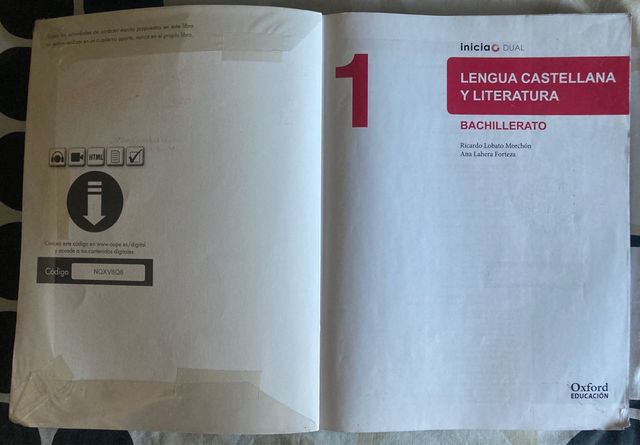 Libro Lengua Castellana y Literatura 1 BACH 