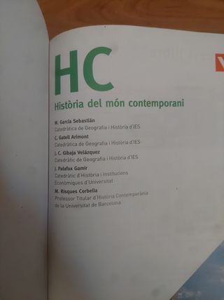 Libro HC Història del món contemporani