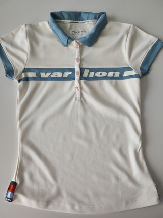 POLO PADEL - TENIS VARLION  BEIGE Y GRIS AZULADO