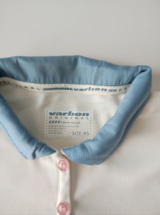 POLO PADEL - TENIS VARLION  BEIGE Y GRIS AZULADO