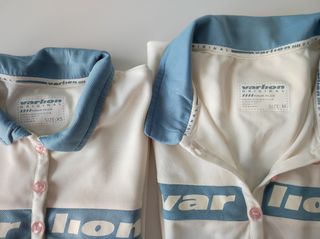 POLO PADEL - TENIS VARLION  BEIGE Y GRIS AZULADO