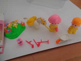 juguete pin y pon o pinypon  jardineros con pony