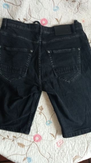 Bermudas tejano negro hombre S-M 36/38