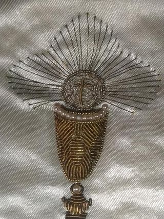 lazo comunion antiguo bordado en oro