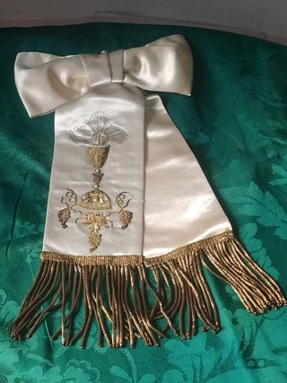 lazo comunion antiguo bordado en oro