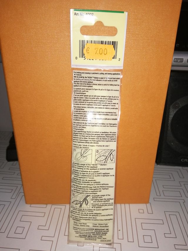 clover, espatula para apliques y costura