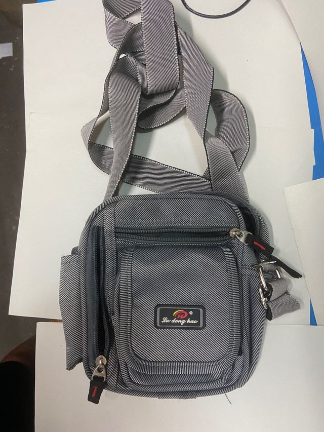 Marsupio in stoffa grigio