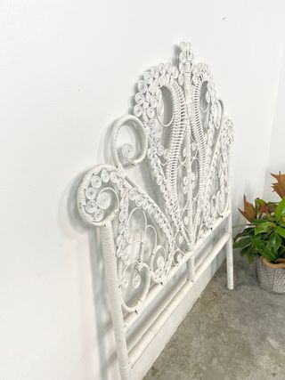 Cabecero mimbre blanco cama 90cm