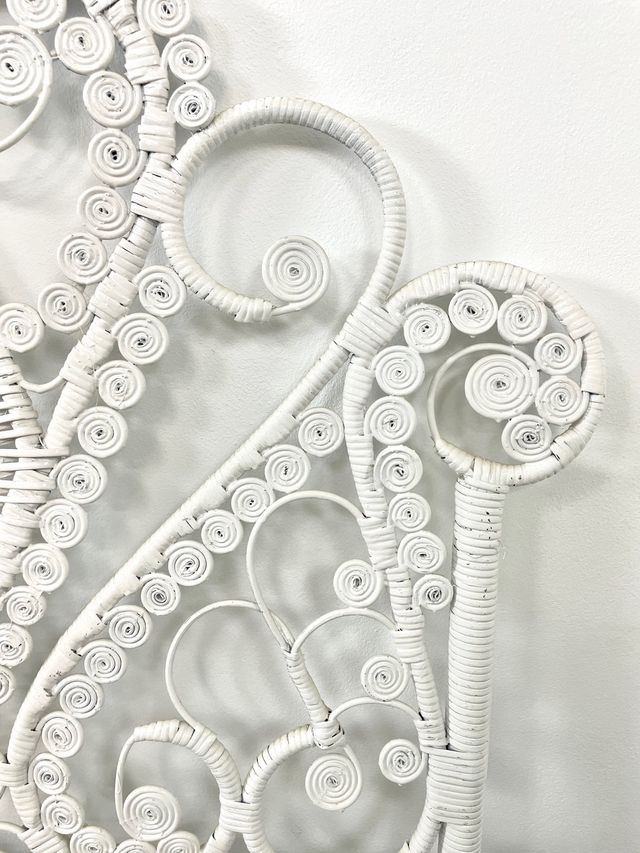 Cabecero mimbre blanco cama 90cm