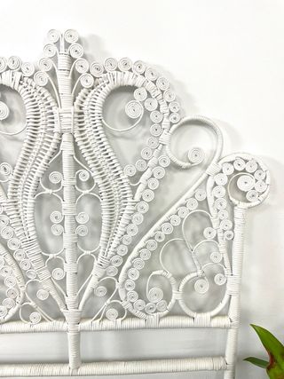 Cabecero mimbre blanco cama 90cm