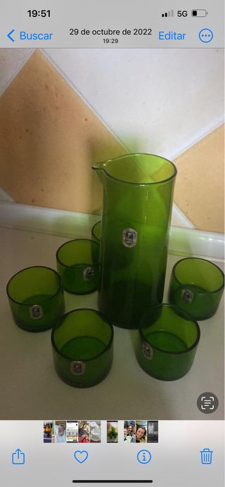 Set de jarrita y vasos vintage